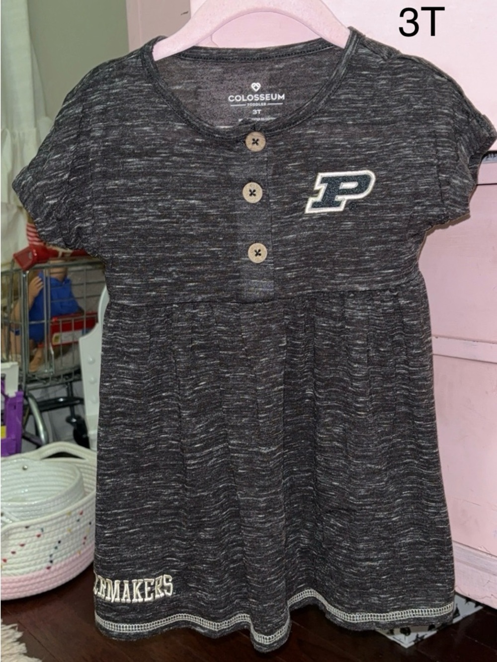 Colosseum Kids' Purdue Heather Black Short-Sleeve Dress Top
